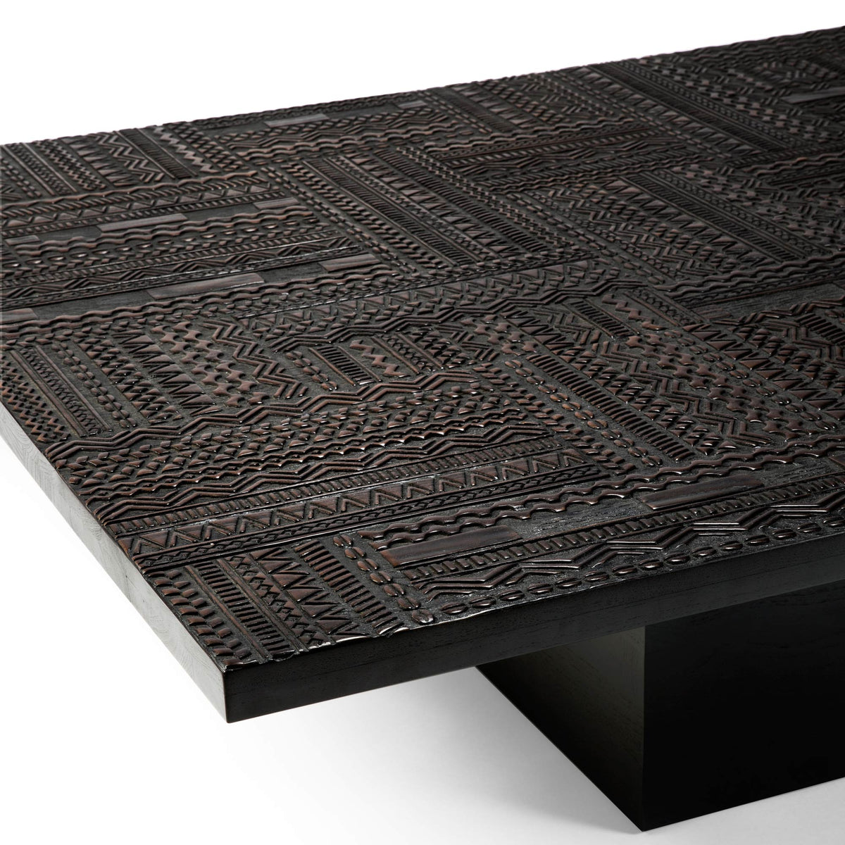 Tabwa Coffee Table by Ethnicraft, showing closeup view of tabwa blok coffee table.