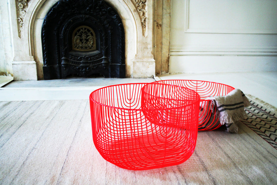 18" Bend Basket by Bend, showing 18" bend baskets in live shot.