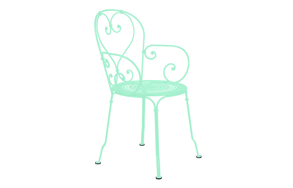 1900 Stacking Armchair by Fermob - Opaline Green (matte textured)