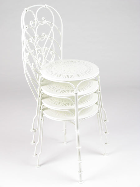 1900 Stacking Chair by Fermob, showing front view of the chair.