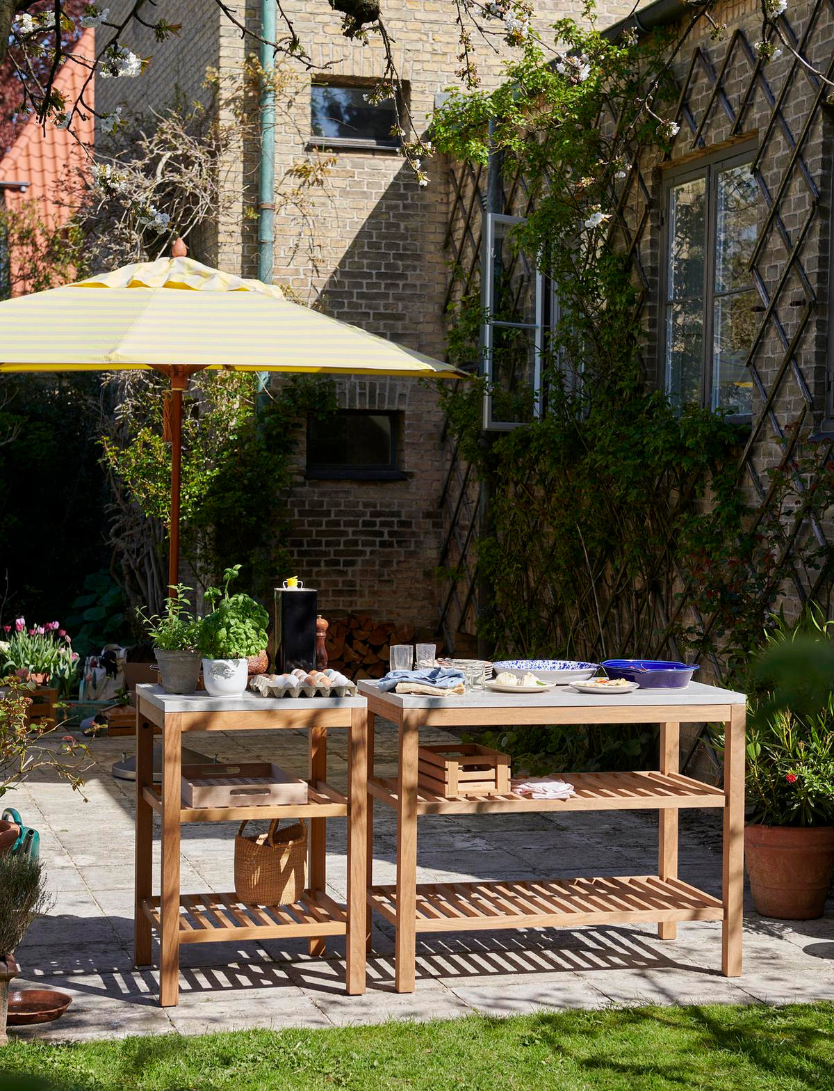 Messina Outdoor Umbrella by Skagerak, showing messina outdoor umbrella in live shot.
