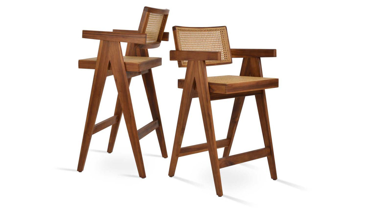 Pierre J Stools by SohoConcept, showing barstool and counterstool.