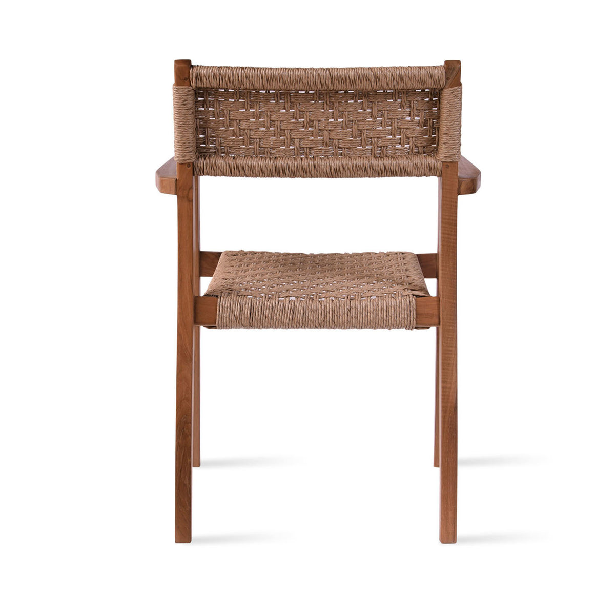 Palermo Teak Armchair by SohoConcept, showing back view of palermo teak armchair.