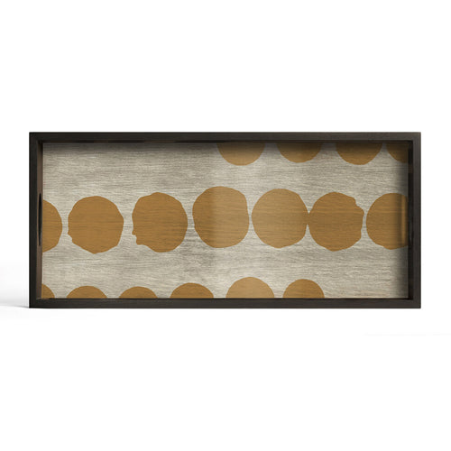 Sienna Dots Glass Tray by Ethnicraft, showing top view of dots glass tray.