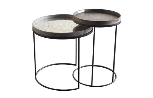 Round Tray Side Table Set - S/L (Trays Not Included) by Ethnicraft.