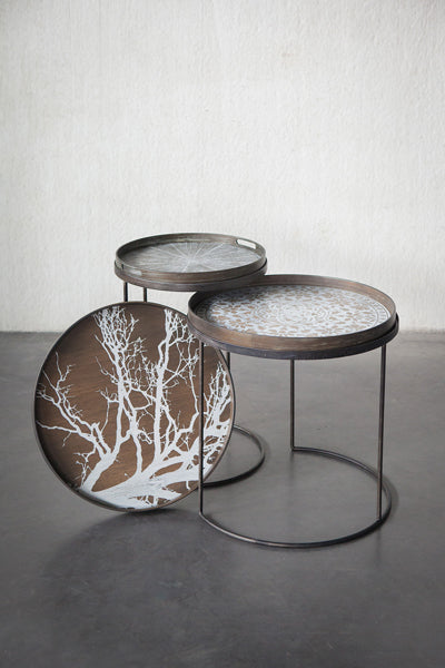 Tray Side Table by Ethnicraft, showing tray side table set in live shot.