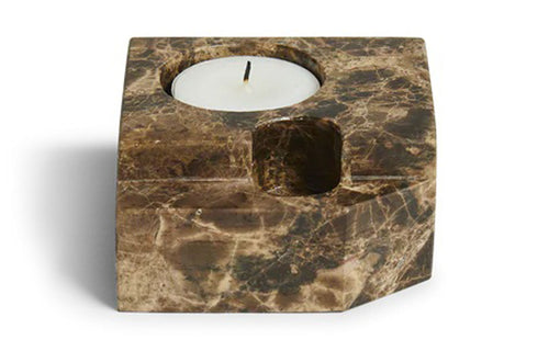 Jeu De Des Candle Holder by Woud - 3 Candle Holder, Brown.