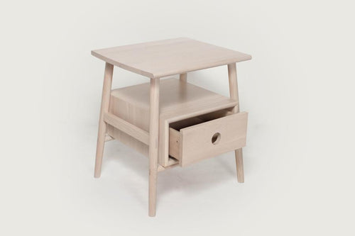 Sitka Side Table by Sun at Six, showing angle view of sitka side table in live shot.