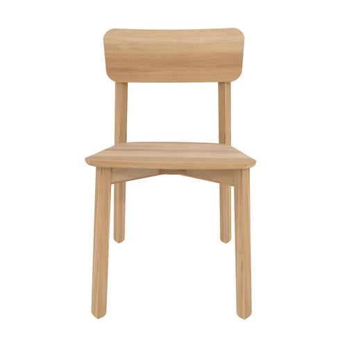 Casale Dining Chair by Ethnicraft, showing front view of dining chair.