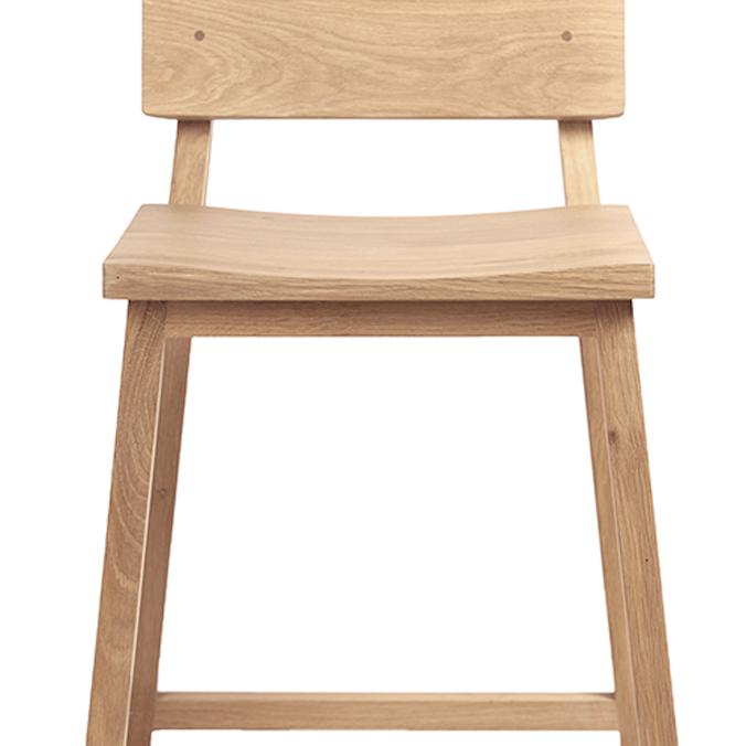 N3 Counter Stool by Ethnicraft, showing closeup view of n3 kitchen counter stool in oak.