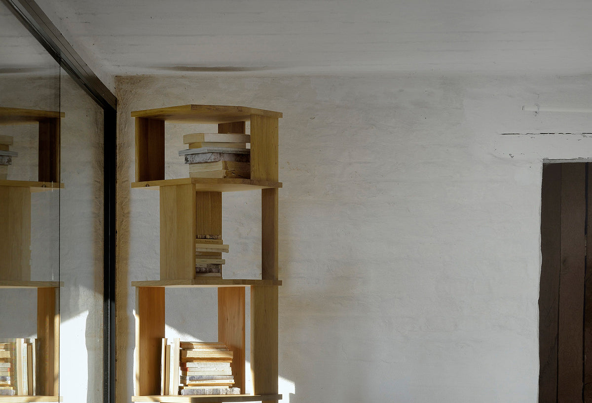 Stairs Column by Ethnicraft, showing angle view of column in live shot.