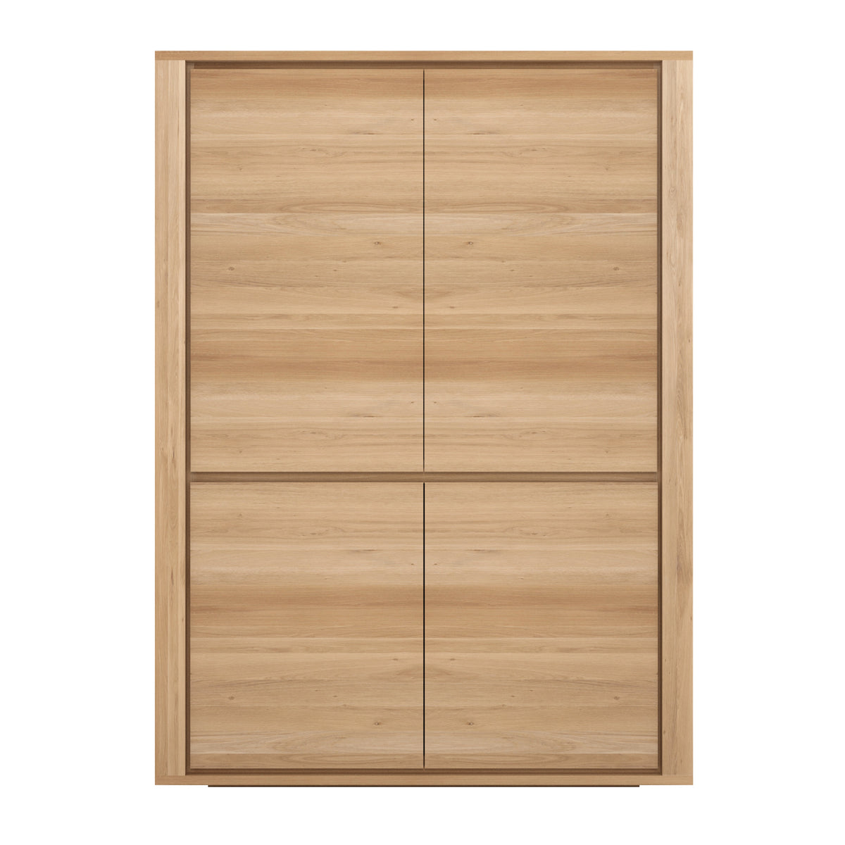 Shadow Storage Cupboard by Ethnicraft, showing front view of oak storage cupboard.