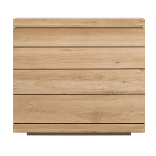 Burger Oak Chest of Drawers by Ethnicraft, showing front view chest of drawers.