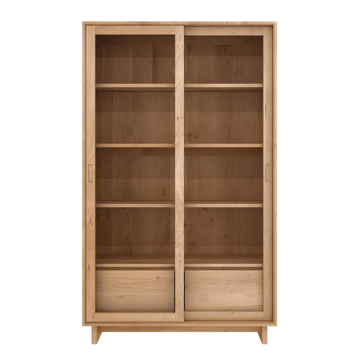Wave Cupboard by Ethnicraft, showing front view of wave cupboard in oak.