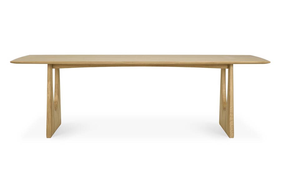 Geometric Dining Table by Ethnicraft, showing front view of geometric dining table.