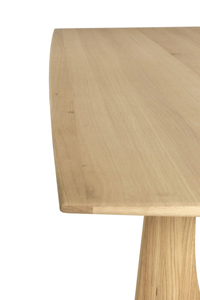 Geometric Dining Table by Ethnicraft, showing closeup view of geometric dining table.