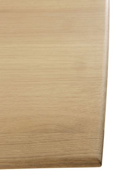 Geometric Dining Table by Ethnicraft, showing closeup view of geometric dining table.