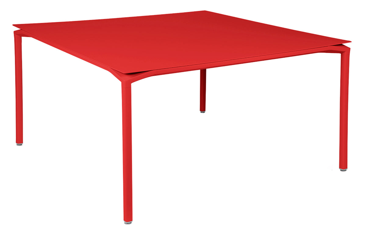 Calvi Dining Table by Fermob - 55" x 55", Poppy Red (smooth metal)