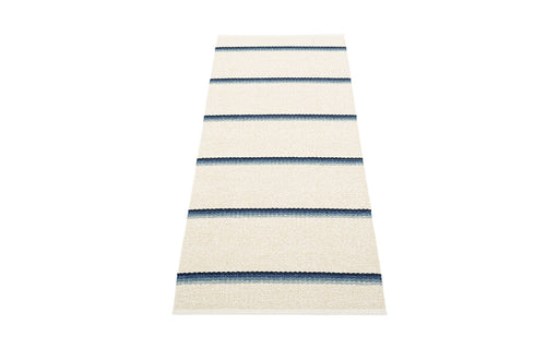 Olle Blue & Vanilla Runner Rug by Pappelina - 2.25' x 6'