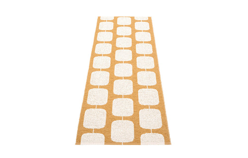 Sten Ochre & Vanilla Runner Rug by Pappelina - 2.25' x 6.5'.