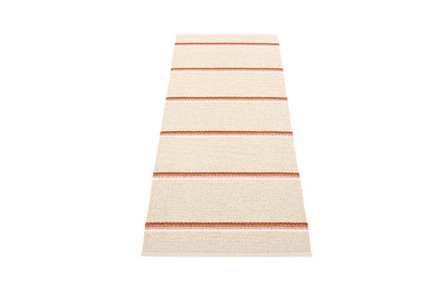 Olle Brick & Cream Runner Rug by Pappelina - 2.25' x 8'