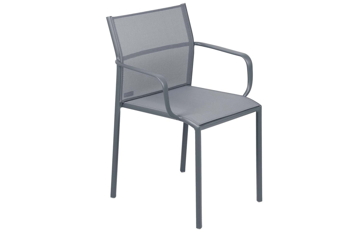 Cadiz Armchair by Fermob - Storm Grey (speckled matte textured).