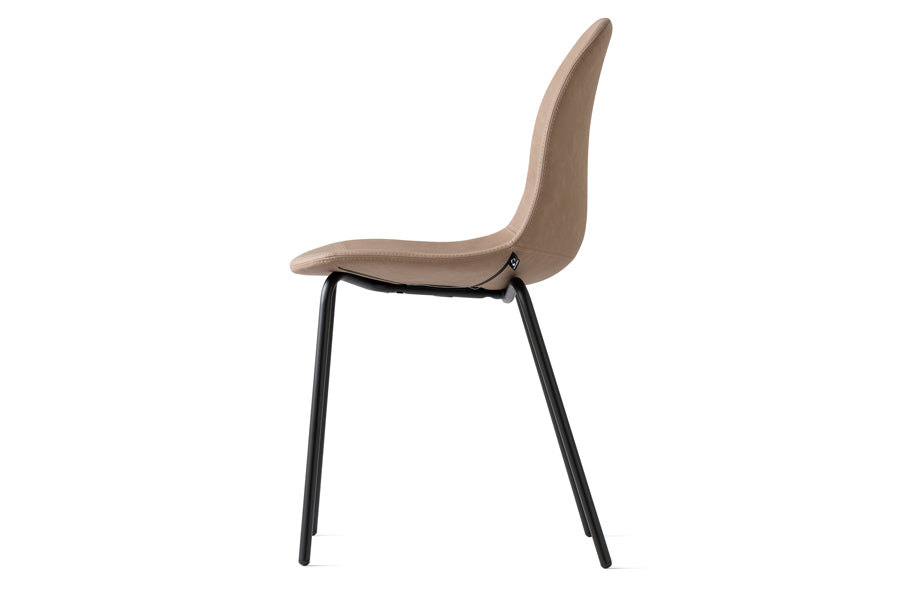 Academy Metal Frame Chair by Connubia, showing side view of academy metal frame chair.