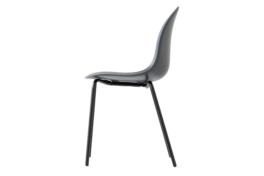 Academy Metal Frame Chair by Connubia, showing side view of academy metal frame chair.