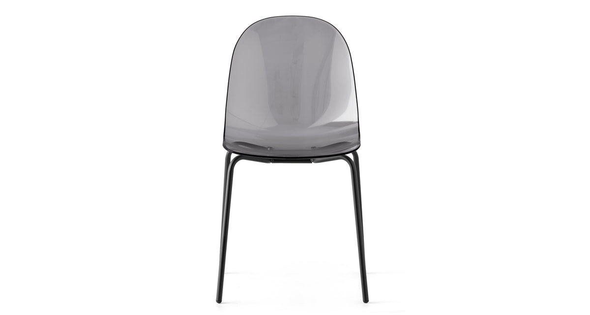 Academy Transparent Seat Chair by Connubia, showing front view of academy transparent seat chair