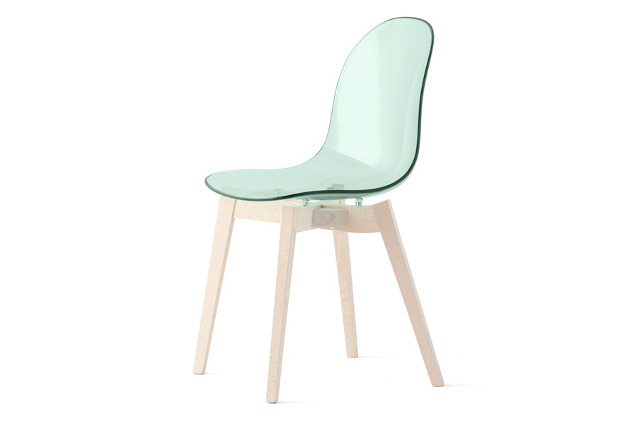 Academy Wood Frame Chair by Connubia, showing side view of academy wood frame chair.