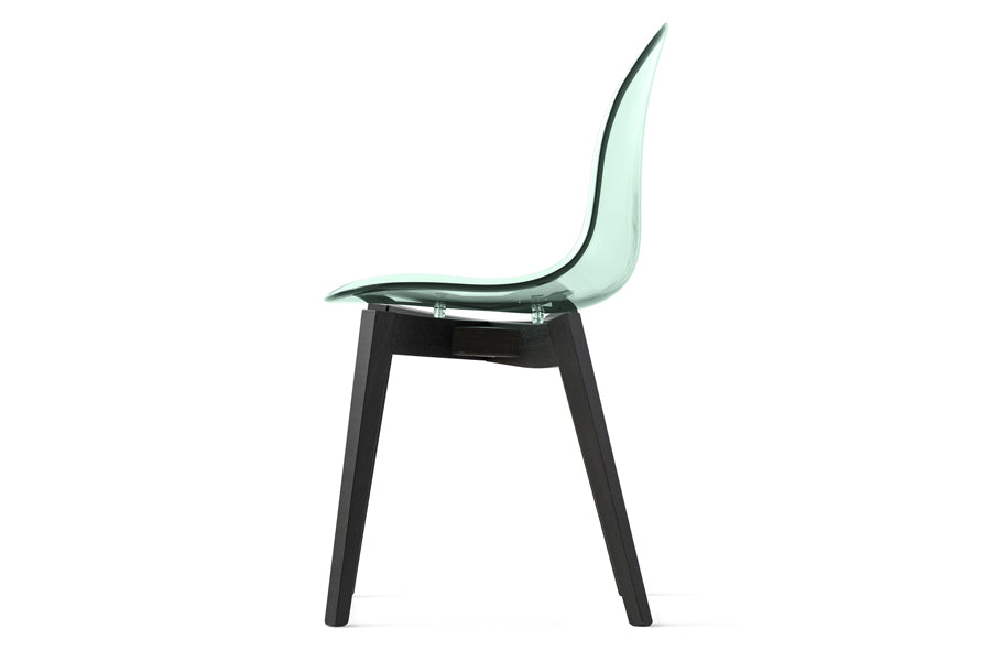 Academy Wood Frame Chair by Connubia, showing side view of academy wood frame chair.
