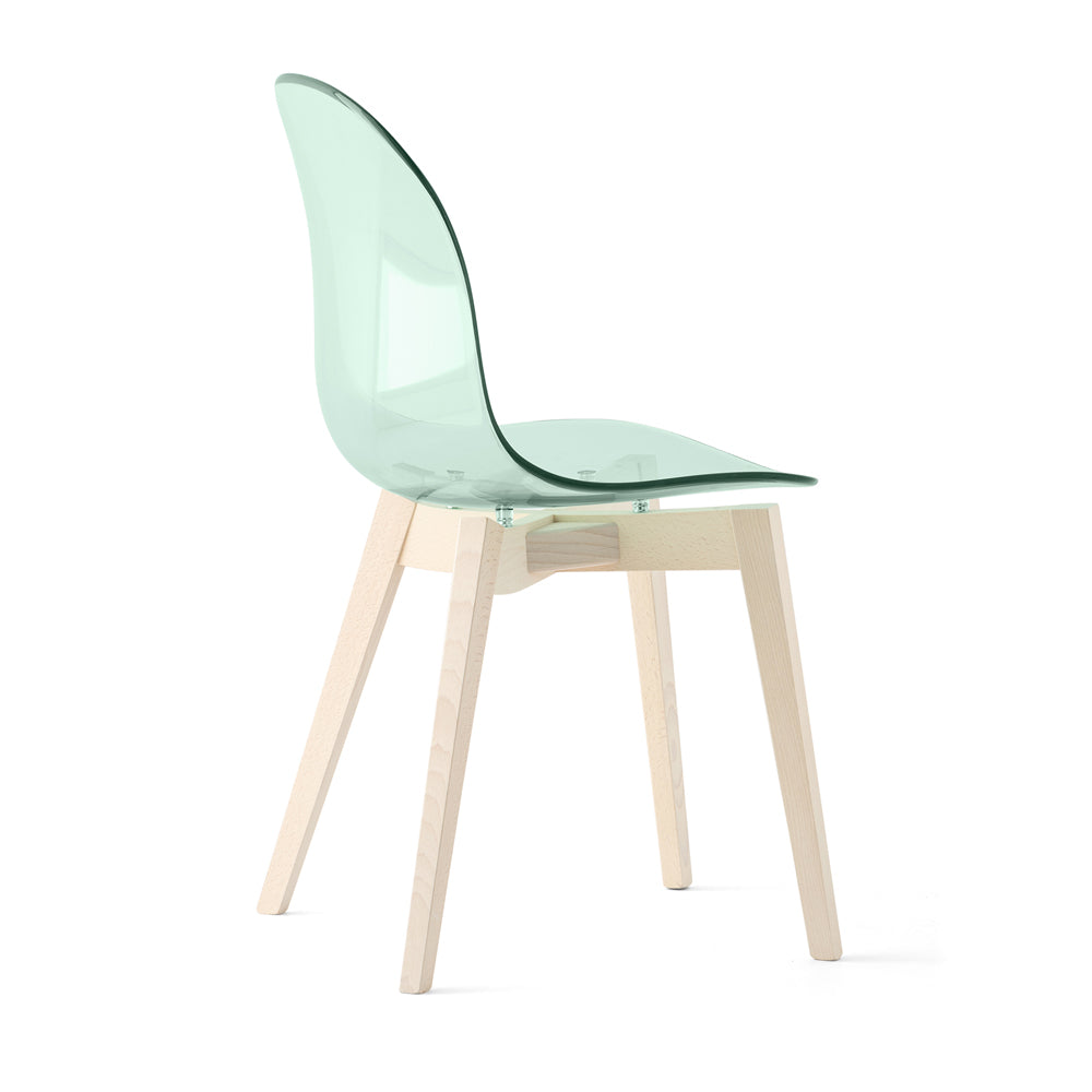 Academy Wood Frame Chair by Connubia, showing back view of academy wood frame chair.