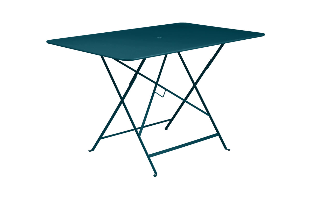 Bistro Table by Fermob - 46" Rectangular, Acapulco Blue (matte textured).