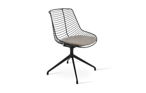 Tiger Spider Swivel Chair by SohoConcept- Aluminum Black Finish, Black Powder, Bone PPM-FR.