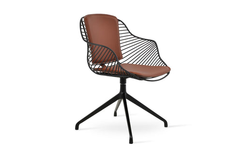 Zebra Arm Spider Swivel Chair by SohoConcept - Aluminum Black Powder, Black Powder, Cinnamon PPM-FR.