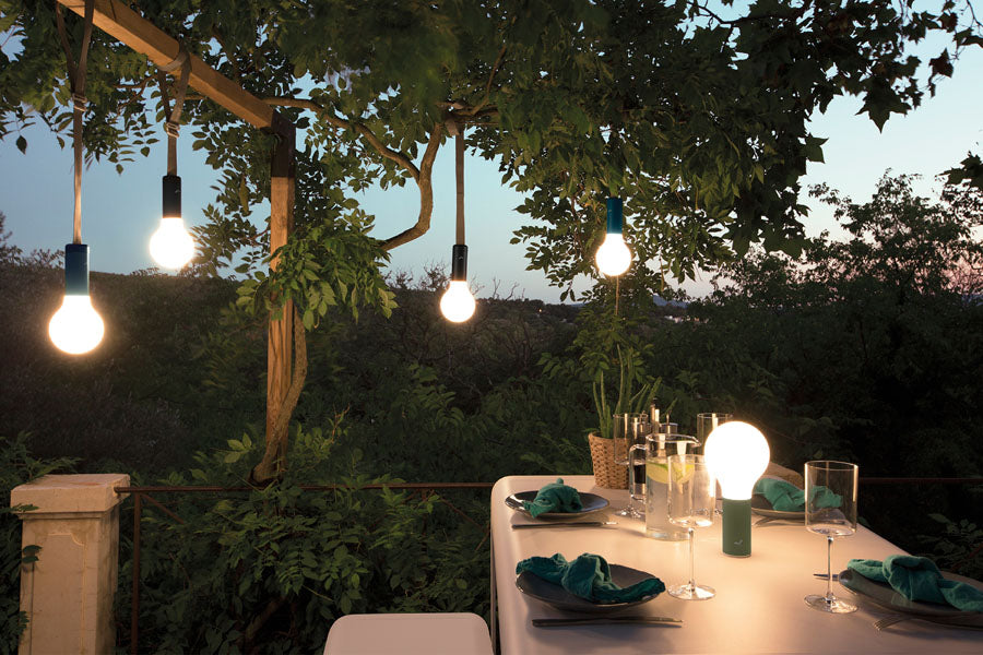 Aplo Lamp by Fermob, showing aplo lamp in live shot.