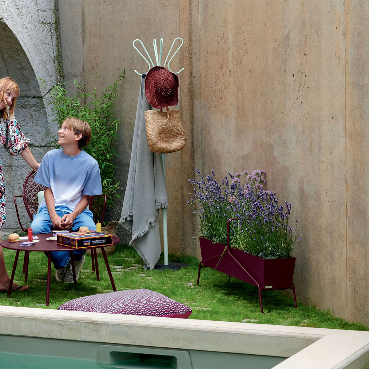 Basket Planter by Fermob, showing basket planter in live shot.