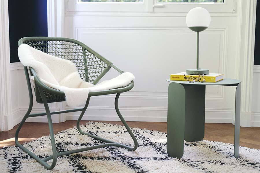 BeBop Low Tables by Fermob, showing beBop low tables in live shot.