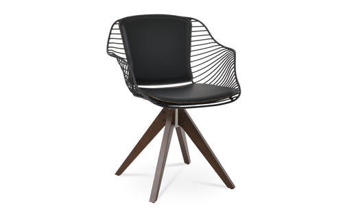 Zebra Pyramid Swivel Chair By Sohoconcept - Beech Walnut Finish, Black Powder, Black PPM-FR.