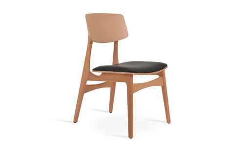 Bacco Soft Seat Dining Chair by SohoConcept - Beech Wood Natural, Black PPM-FR.