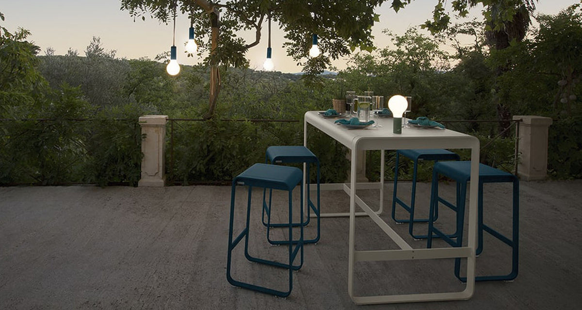 Bellevie High Table by Fermob, showing bellevie high table in live shot.