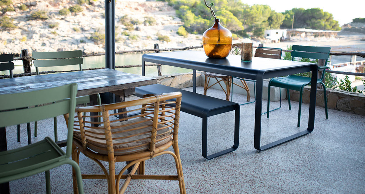 Bellevie Premium Table by Fermob, showing bellevie premium table in live shot.