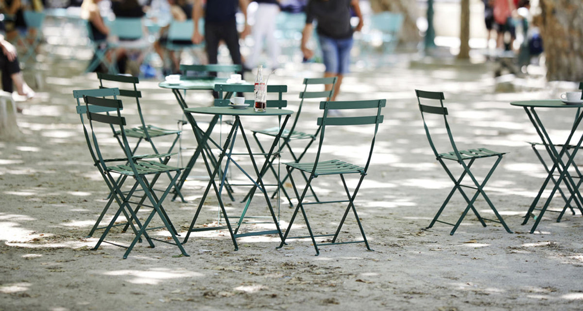 Bistro+ Round Table by Fermob, showing bistro+ round table in live shot.
