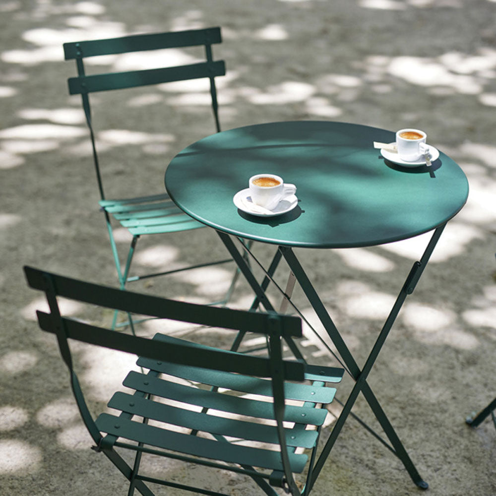Bistro+ Round Table by Fermob, showing bistro+ round table in live shot.