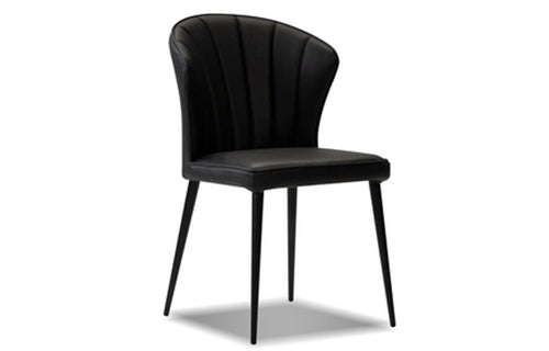 Ariel Dining Chair by Mobital - Black Leather.