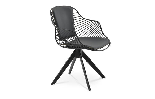 Zebra Sword Swivel Armchair by SohoConcept - Black Powder, Black Powder, Black PPM-FR.