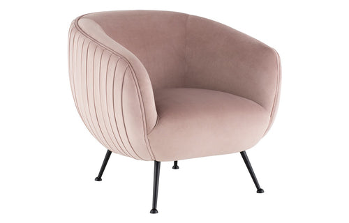 Sofia Occasional Chair by Nuevo - Black, Blush Velour Seat.