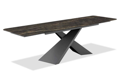 Century Extension Dining Table by Mobital - Black ceramic.