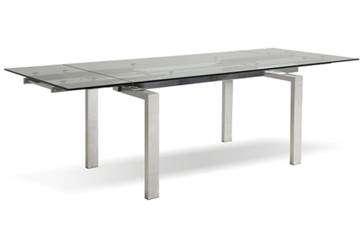 Cantro Extending Dining Table by Mobital - Brushed Stainless Steel Base.