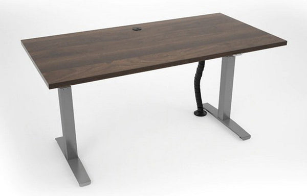 Revoh Adjustable Height Desk by Scale1:1 - California Walnut with Walnut with California Walnut Edge.